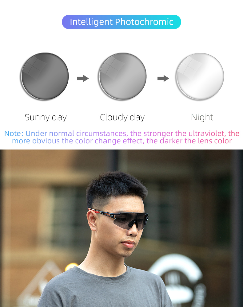 ROCKBROS Sport-Sonnenbrille Vollformat Photochromismus/polarisierte Fahrradbrille_voghion.com