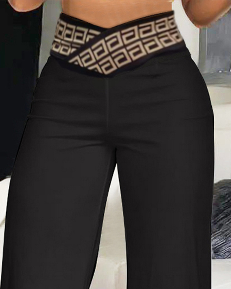 Women's Ribbon Patchwork Trousers_voghion.com