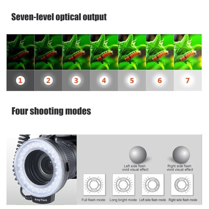ro Flash Light With LCD Display 7 Brightness Settings 8 Mount Rings Camera Tool D2RC_voghion.com