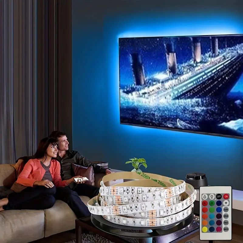 5VLED Şerit Işık 1-5M RGB USB 24 Tuşlu Kızılötesi Uzaktan Kumanda Renk Değişimi Parlaklık SMD Tatil Dekorasyonu İçin Uygundur(_voghion.com