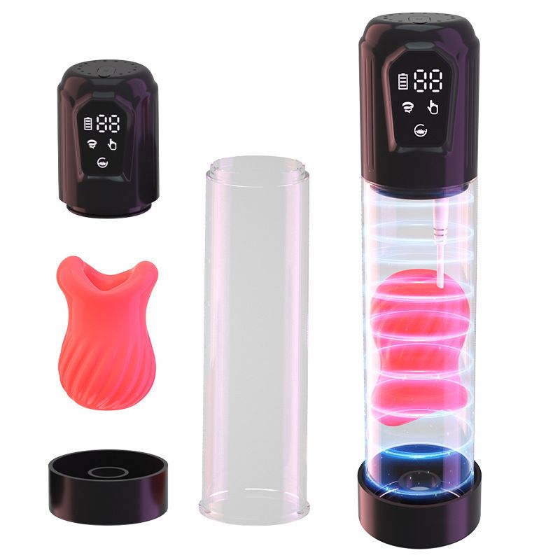 Negative Pressure Penis Pump Trainer Vibration Sucking Electric Mouth Aircraft Cup Male Masturbator Device_voghion.com