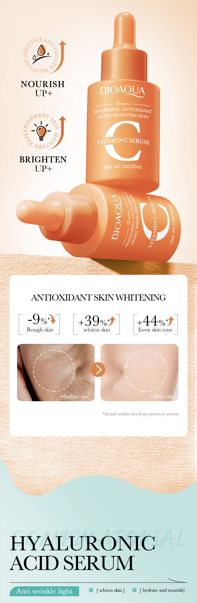 All English BIOAOUA flavanol hyaluronic acid case moisturizing ampoule essence_voghion.com