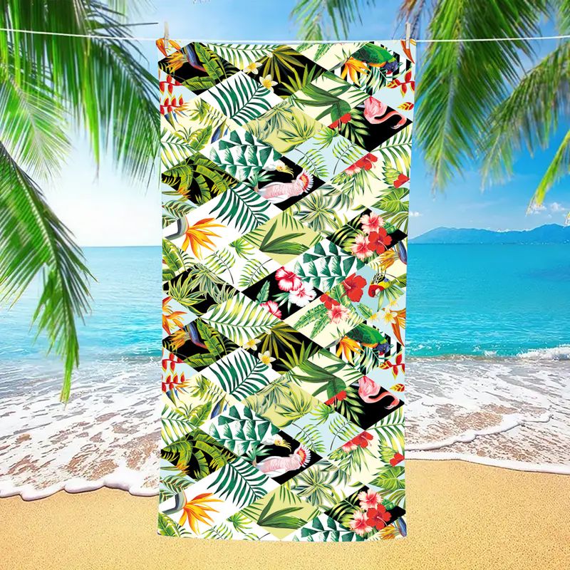 Double-Sided Flannel Beach Towel - Ultra-Soft Microfiber (Quick-Dry Super Absorbent UV Protection Multi-Purpose As Shawl & Pool Towel)_voghion.com