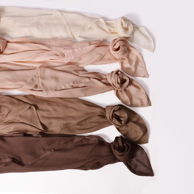 Pañuelo transpirable de modal y algodón, de ala ancha y color liso (estilo malayo/indonesio ligero para mujer)_voghion.com