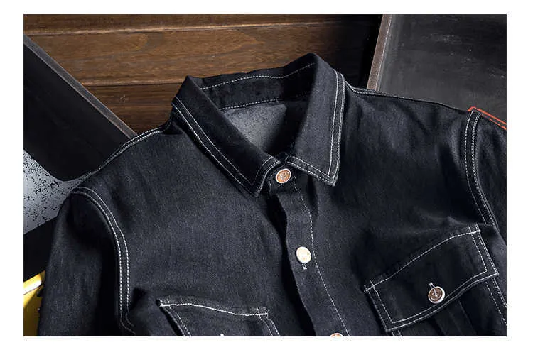 Jeans Sokotoo Herren-Overalls aus schwarzem Denim mit Stickerei und langen, abnehmbaren Ärmeln. Lässige Cargo-Jeans mit bestickten Taschen_voghion.com