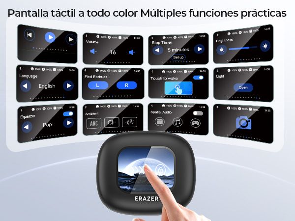 Erazer XP2 AI Übersetzer-Kopfhörer Bluetooth 5.4 OWS Sport-Funkkopfhörer Farbbildschirm Touch-Unterstützung TF-Karte_voghion.com