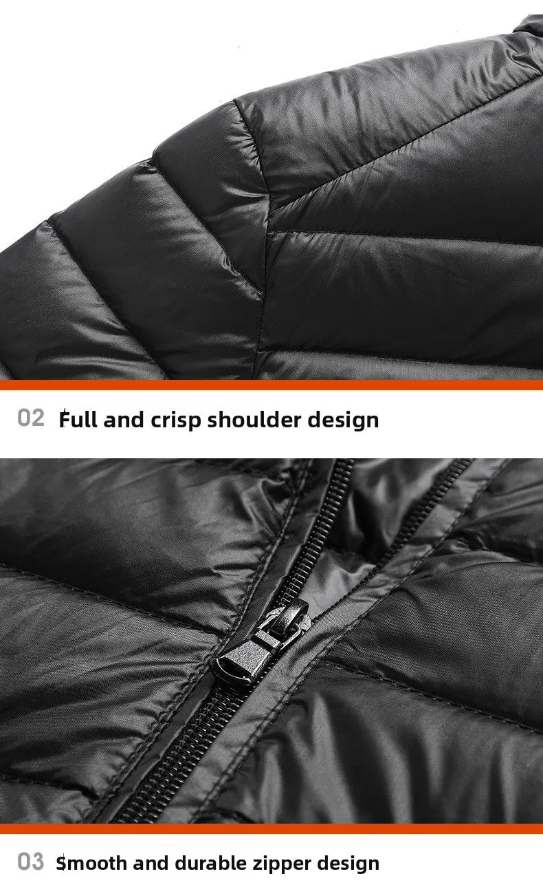 Leichte Baumwolljacke für Herren, lässig, bedruckbar, kurzer Kragen, weit geschnittener Baumwollmantel, große Oberbekleidung für Männer_voghion.com