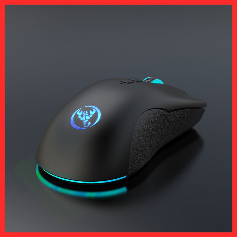 A883 krāsaina kvēlojoša 7D spēļu pele, Esports vadu pele 6400dpi regulējama makro programmēšana_voghion.com