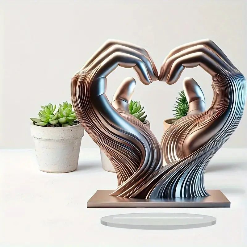 Wohnmöbel, bezaubernder handförmiger Sonnenfänger in Herzform, Schreibtischdekoration aus Acryl, perfekt für Zuhause und das Büro_voghion.com