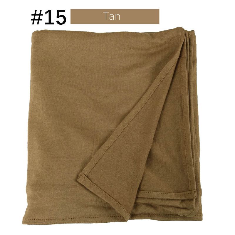 Jednobojni ženski, jednostavni modni turban, svilenkasti pamučni topli šal_voghion.com