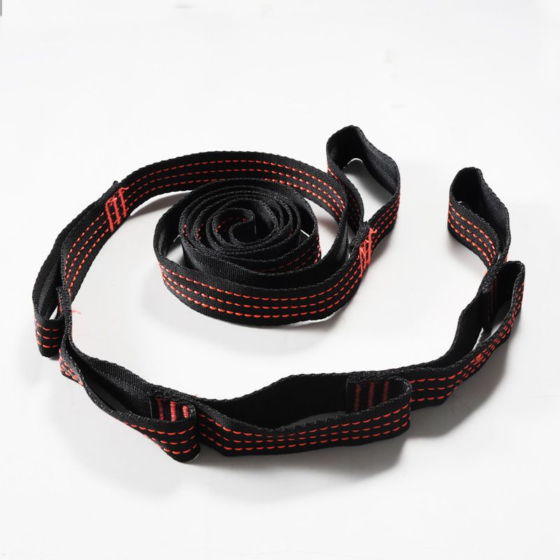 Outdoor Reinforced Polyeter Quick Setup Adjutable Ditance Flat Strap Clotheline Portable Camping Hammock_voghion.com