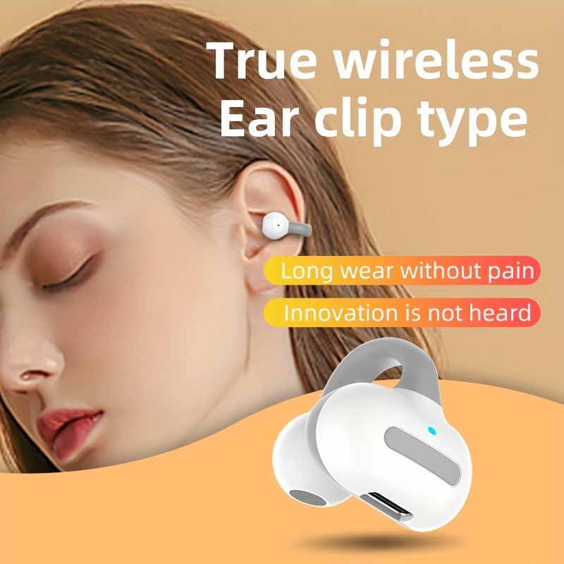 Fone de ouvido de condução de ar de ouvido único, fone de ouvido sem fio com clipe aberto Fasion, confortável de usar, fone de ouvido sem fio de longa duração da bateria_voghion.com