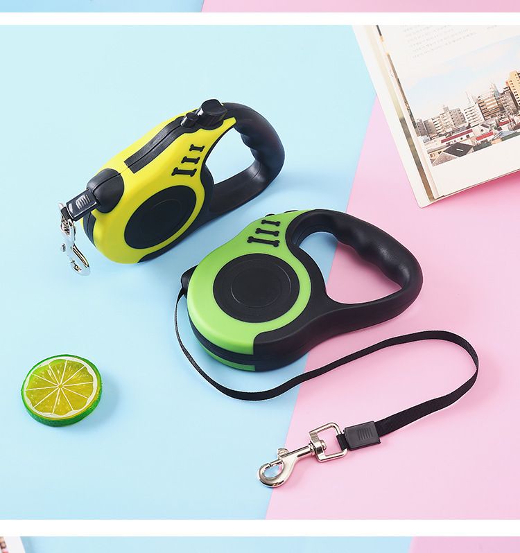 Pet Supplies Automatic Retractable Bone Print Walking Leash Chain Dog Rope_voghion.com