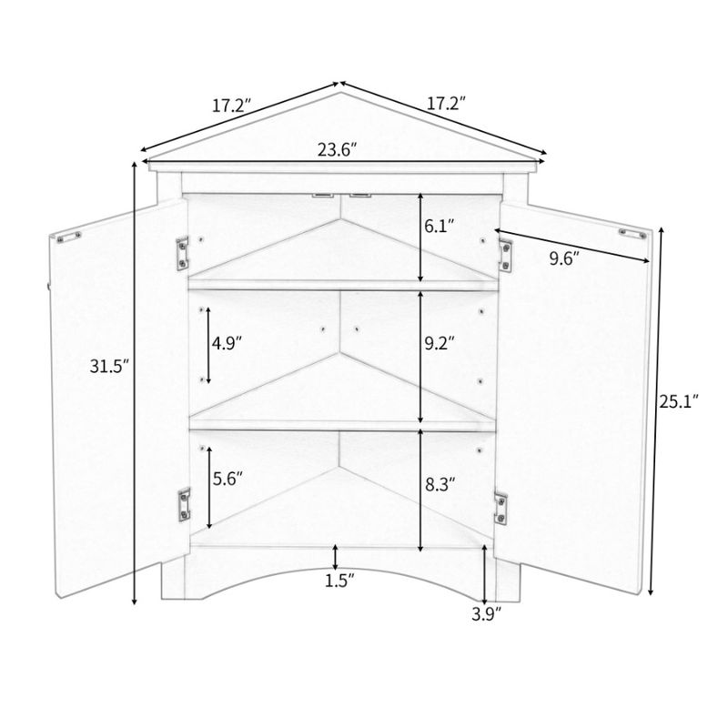 Mensole per mobiletto autoportante con mobiletto bianco per la casa, contenitore per bagno, triangolo regolabile per cucina_voghion.com