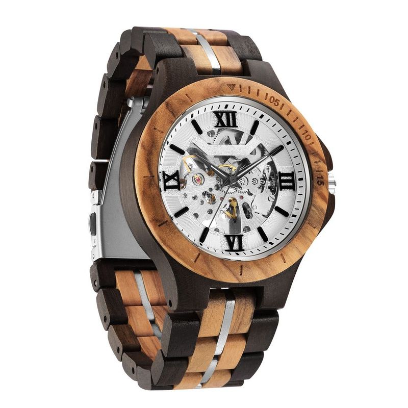 Mechanische Herrenuhr Automatik aus reinem Holz, handgefertigt_voghion.com