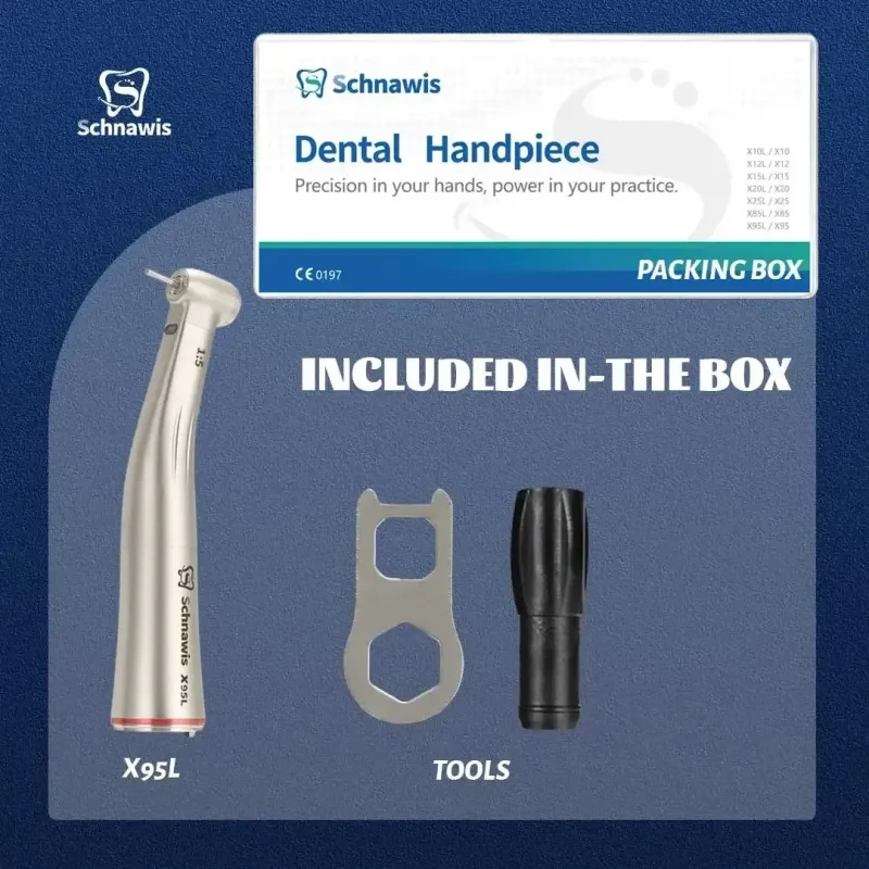 NSK Trykknap 1:5 Dental Kontravinkel Øger Hastighed Håndstykke Mini Hoved Ti Max X95L Indvendig Vandspray Rød Ring_voghion.com