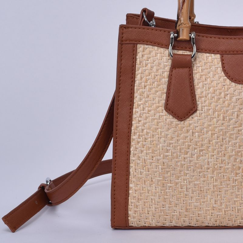 2024 nieuwe stro geweven kleur bijpassende handtas een schouder cross-body bamboe handvat grensoverschrijdende vakantie casual damestas_voghion.com