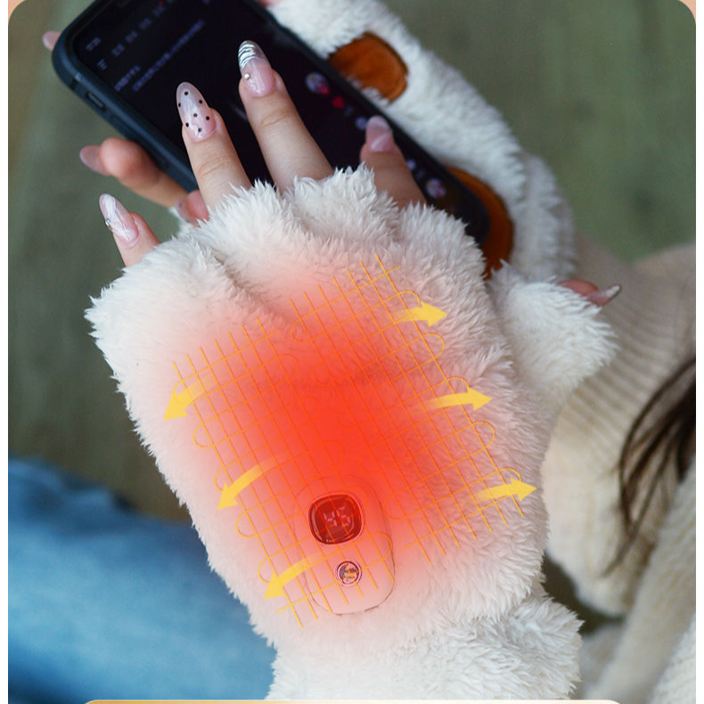 2024 New Cat Paw Hand Warmer Heating USB Rechargeable Heated Gloves High Appearance Value For Men And Women Gift_voghion.com