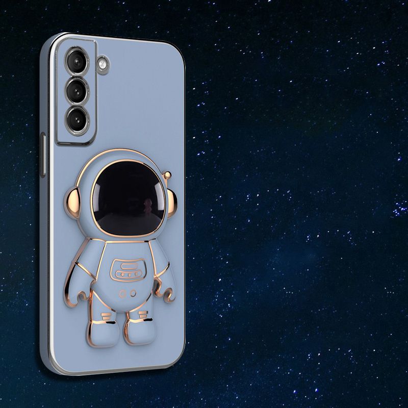 Astronaut Bracket Plating Phone Holder Case za Samsung Galaxy S22 S21 S20 Ultra FE S10 Plus Coque mekana silikonska maska_voghion.com