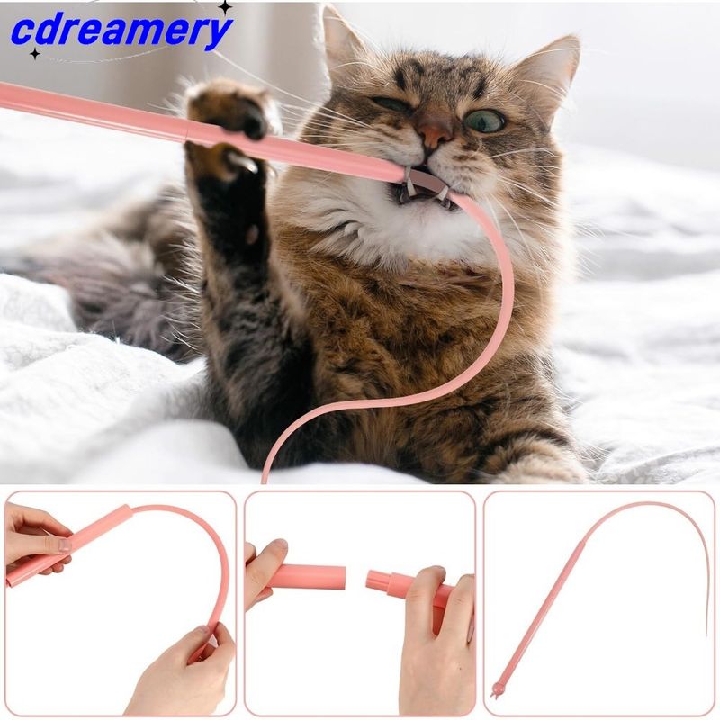 Jouet interactif pour chat, baguette en silicone, pour chat d'intérieur, pour chat adulte qui s'ennuie._voghion.com