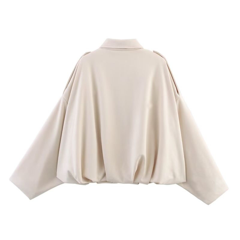 Women's Clothing Fashion Bomber Jacket With Batwing Sleeves - Stylish Zip-Up Casual Top For Spring (Multiple Colors & Sizes)_voghion.com