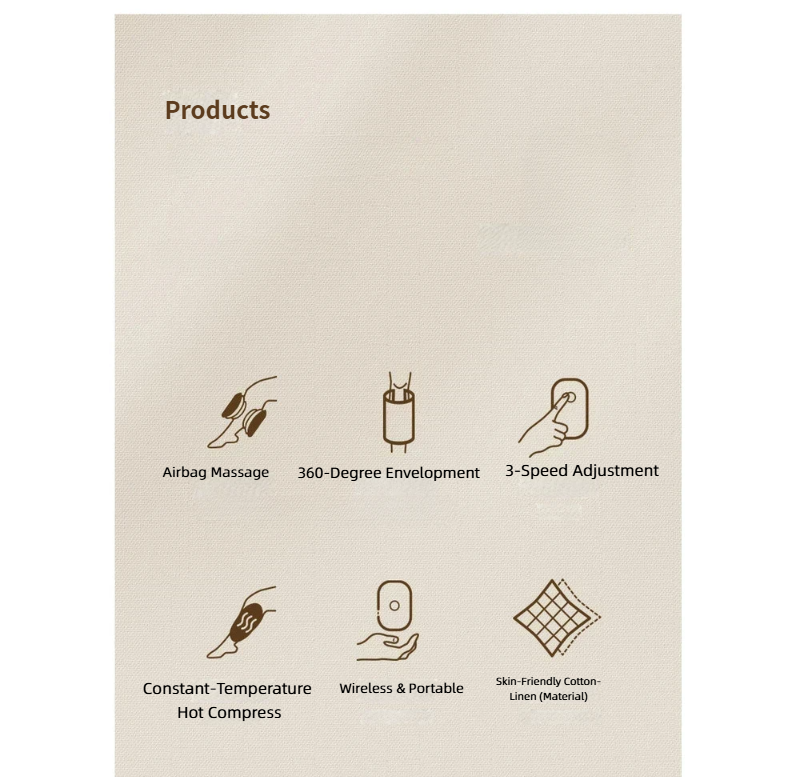 Elektrische Beinheizung mit Meridianmassage, vollautomatische Luftdruckmassage zur Wadenmassage für Männer und Frauen_voghion.com