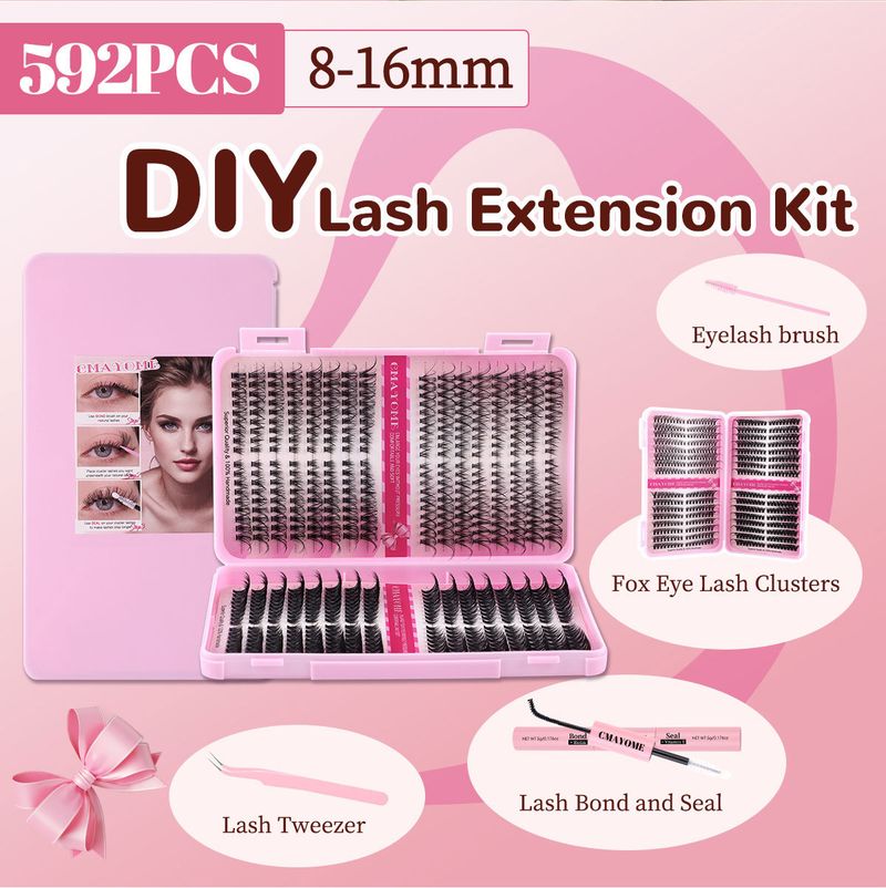 Beauty Essentials False Eyelash Extension Set Single Cluster 592 Clusters 30+40+50+60+80+100d Eyelashes_voghion.com