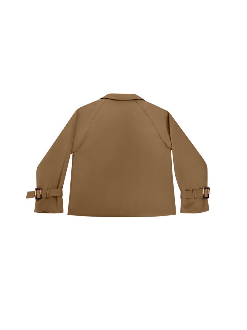 Women's Short Windbreaker Autumn And Winter Long Sleeved Double Breasted Lapel Casual Jacket_voghion.com