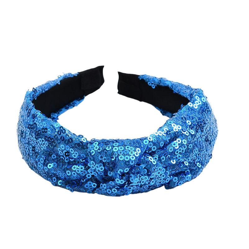 Semplice nodo, fiocco incrociato, paillettes colorate, elegante fascia per capelli in tessuto da donna_voghion.com