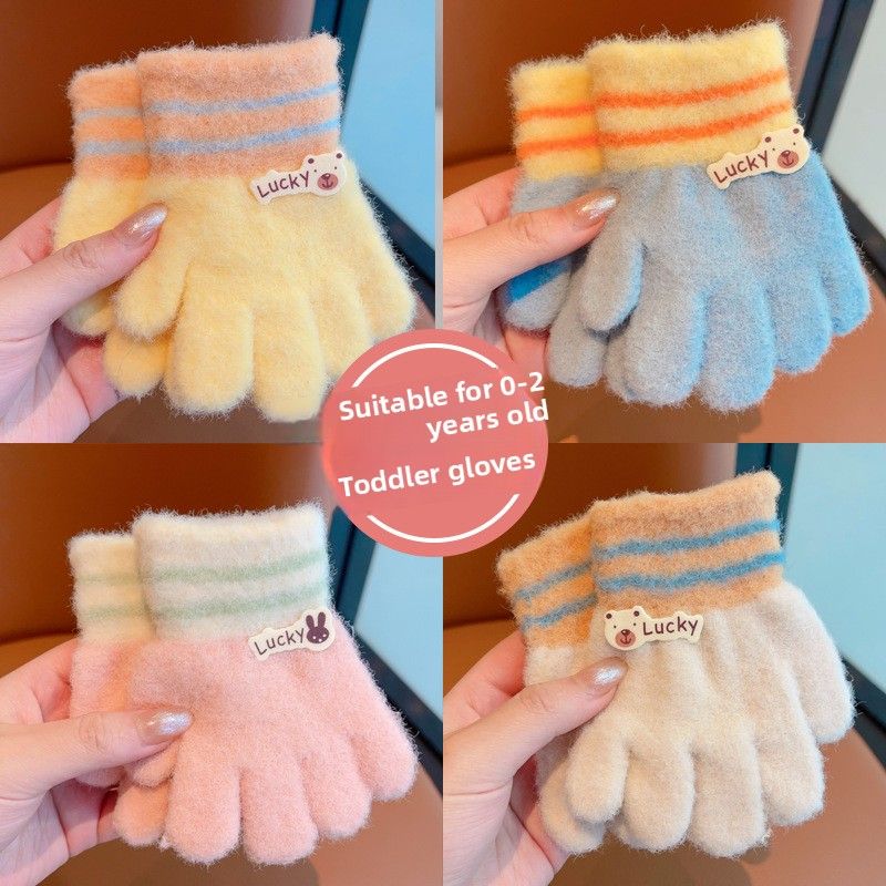 Kinderhandschuhe Winter 2025, Babyhandschuhe, Fünf-Finger-Handschuhe für Mädchen und Jungen_voghion.com