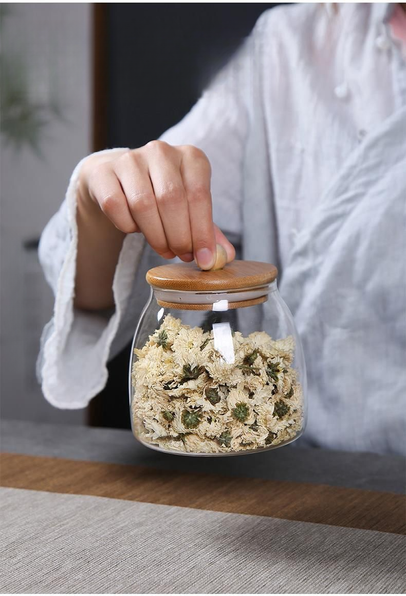 Barattolo sigillato in vetro borosilicato ad alta resistenza per tè e frutta secca secca speciale per negozio di panetteria, scorza di mandarino_voghion.com