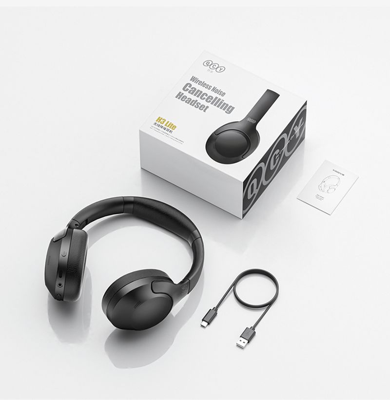 QCY H3 Lite ANC Wireless/Wired Headphones Bluetooth 5.3 Foldable Over Ear Headset HIFI Sound 60H Playtime Earphones Dual_voghion.com