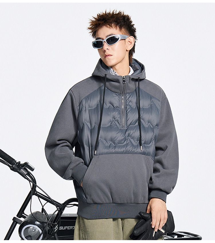 Piumino con cappuccio in piuma d'anatra 700FP da uomo - Cappotto invernale leggero, collo alto con cerniera, stile streetwear e pendolare (S-3XL)_voghion.com