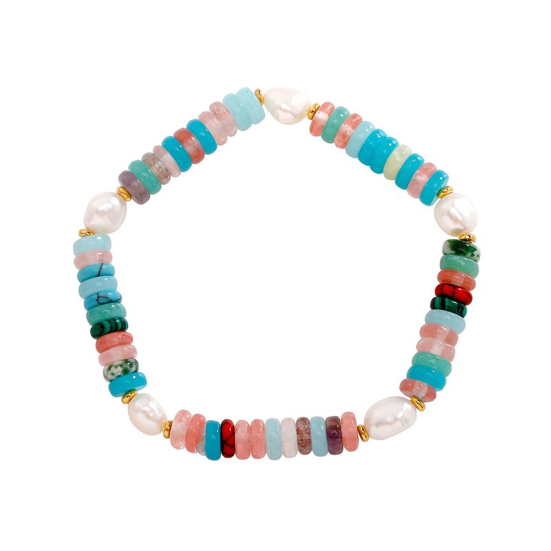 Colliers en pierre naturelle pour femmes, collier de perles léger et luxueux, plaqué or véritable, perle de niche, bracelet simple haut de gamme_voghion.com