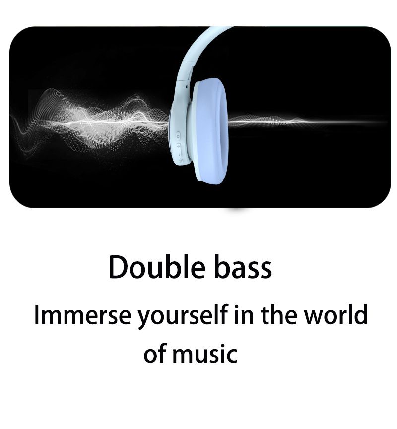 Cuffie over-ear wireless Bluetooth 5.3 P2962 - Bassi profondi, pieghevoli e multimodali (tipo C, TF/FM, oltre 8 ore di riproduzione, 5 colori)_voghion.com