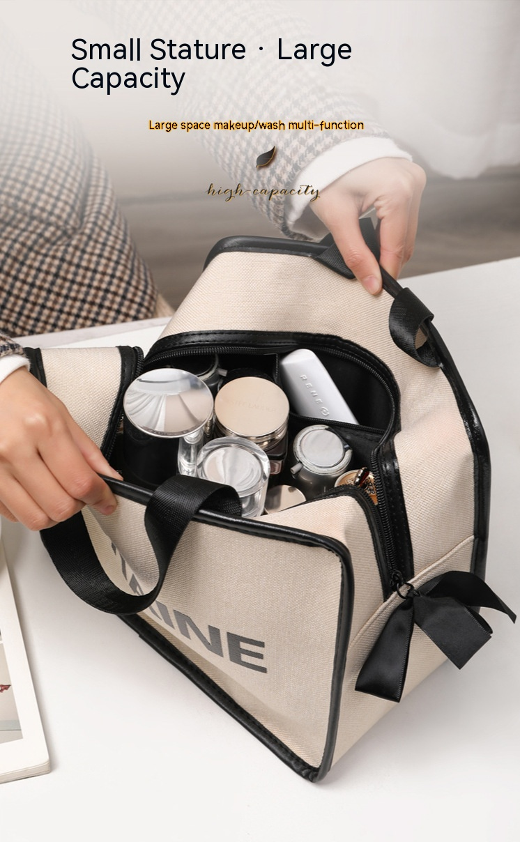 La nuova borsa portaoggetti in tela di grande capacità, pratica borsa da gita, borsa per il trucco portatile di alta qualità in stile viaggio_voghion.com