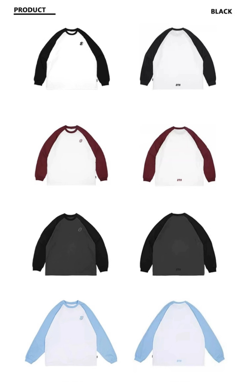 Mann kleidung der Schwere Klett stickerei langarm T-shirt jungen mode marke reine baumwolle lose paar_voghion.com