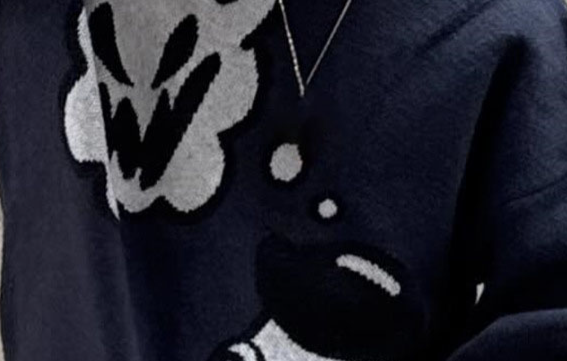 Men's Clothing Fashion Trend Lazy Cartoon Jacquard Loose Knitted Winter Round Neck Pullover Sweater_voghion.com