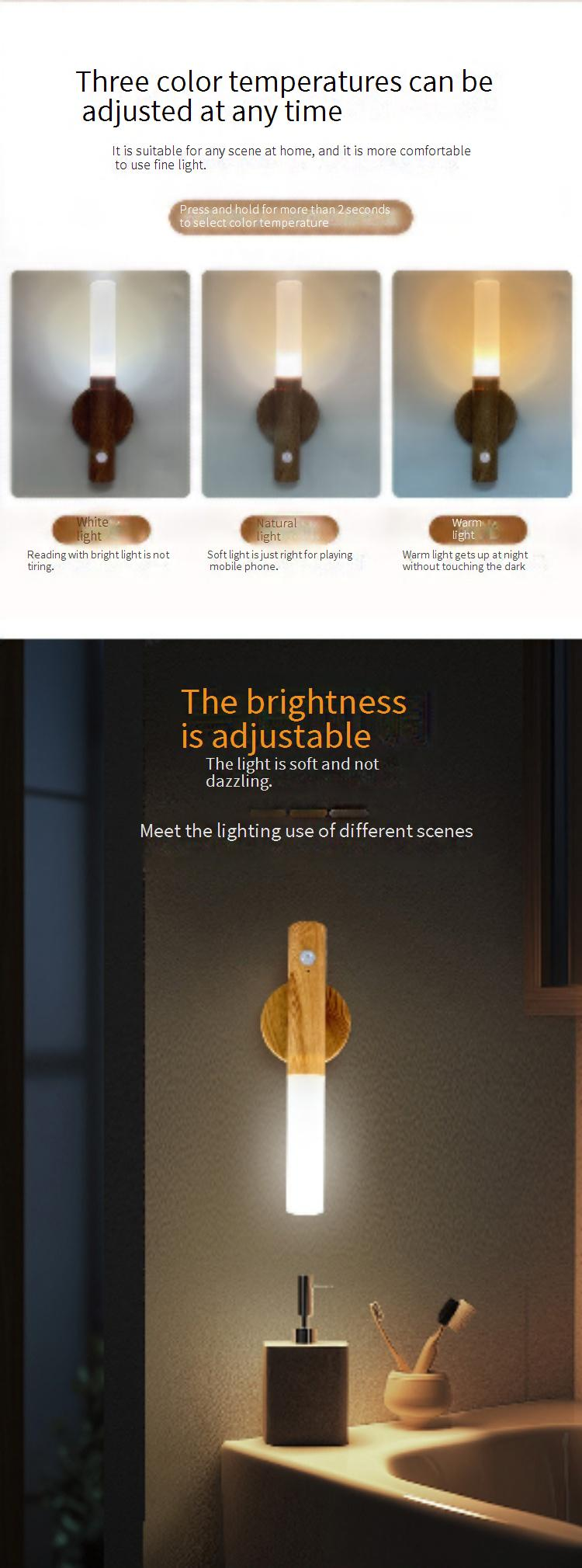 Intelligent Human Body Induction Night Light Led Smart Home Charging Atmosphere Light Home Corridor Aisle Wooden Induction_voghion.com