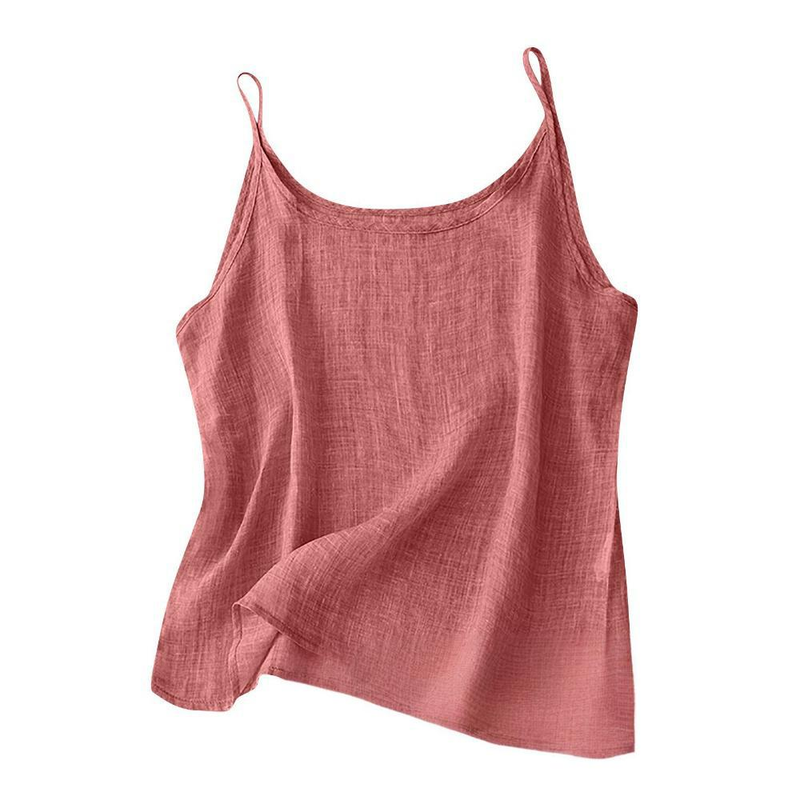 Damenbekleidung Vintage Leinen-Camisole-Top für Damen – atmungsaktive ärmellose Sommerbluse, lockere Passform, weiche Baumwollmischung, 12 Farben (S-XXXXXL)_voghion.com