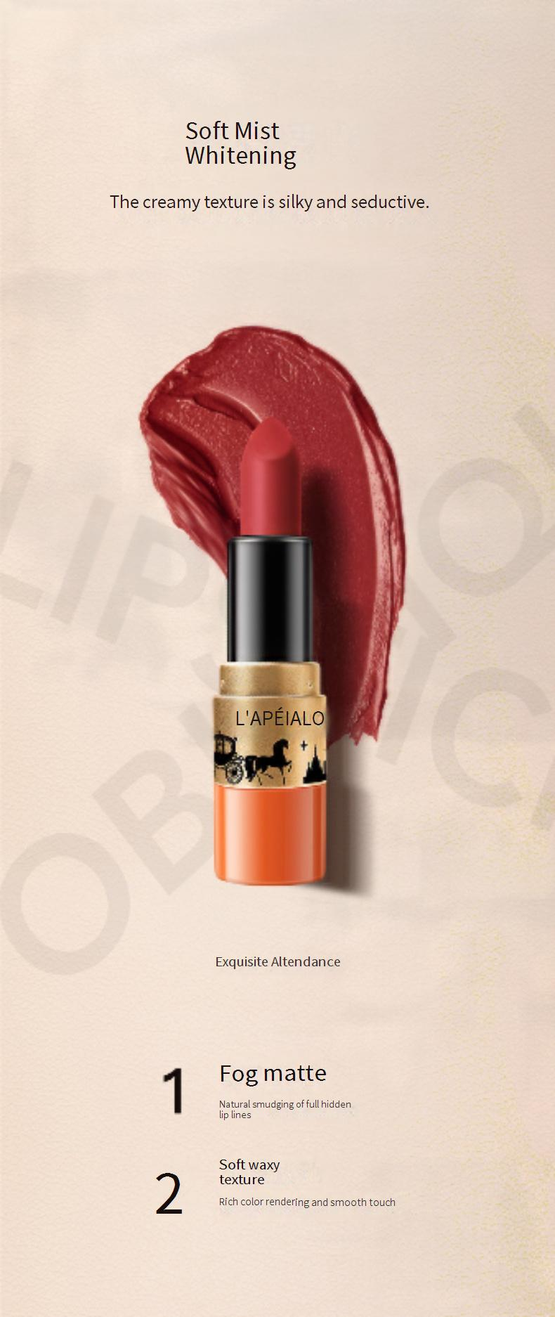 Velvet Matte Lipstick Set - 8 Long-Lasting Non-Stick Lipstick Shades, Luxe Gift Box With Pouch, High-End Orange Collection_voghion.com