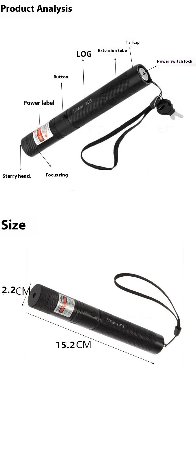 303 High-Power Green Laser Flashlight – USB Rechargeable, 500m+ Range, Adjustable Focus, Starry Sky Effect For Teaching, Outdoor & Astronomy_voghion.com