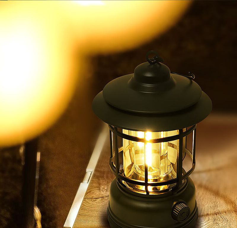 Stall LED Outdoor Portable Atmosphere Tent Camping Rechargeable Lantern Battery Night Light_voghion.com