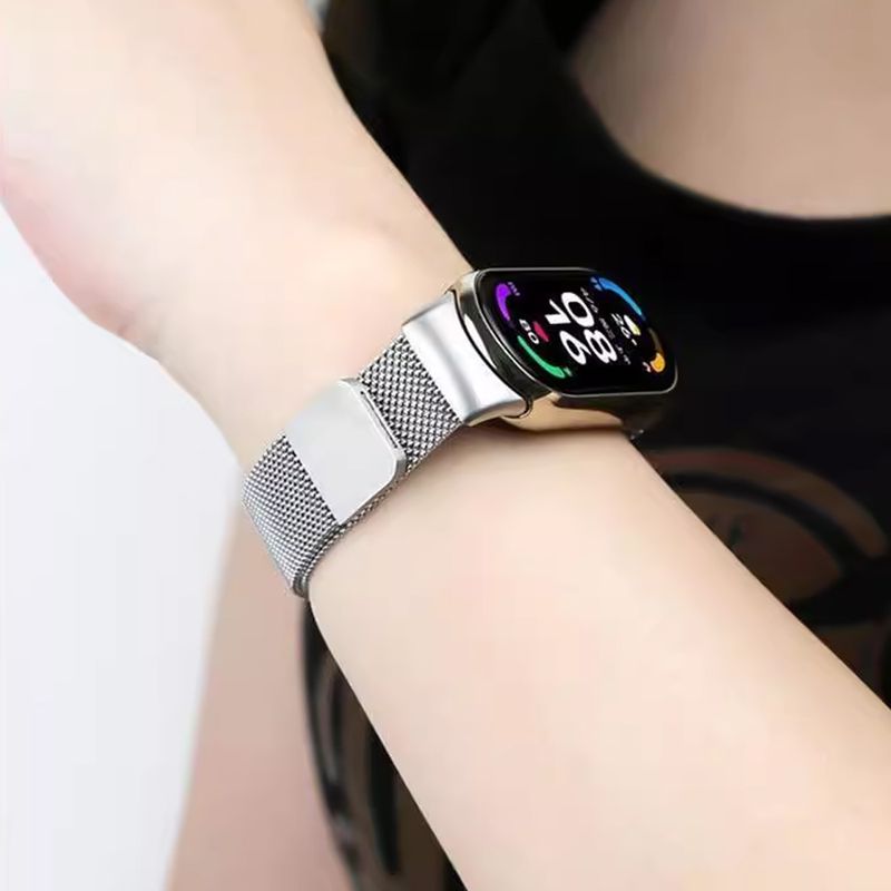 Ruostumaton teräs mi band 8 9 -hihna miband8 miband 9 -lisävarusteet magneettinen silmukkavyö correa-ranneke Xiaomi mi band 9 -rannekkeille_voghion.com