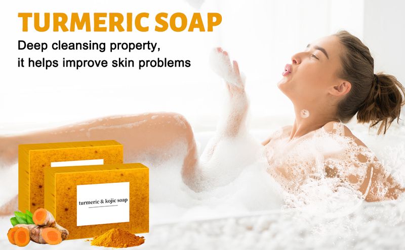 COLOTTE Lemon Cookie Sapone naturale fatto a mano per viso e corpo alla curcuma per una pelle liscia, sapone detergente profondo per uomo e donna (2_voghion.com