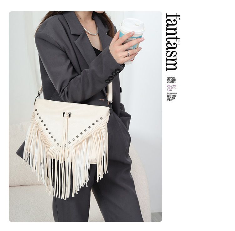 Borsa da donna con rivetti in morbida pelle, alla moda, casual, con rivetti e nappe, borsa a tracolla, borsa da donna, borsa grande_voghion.com
