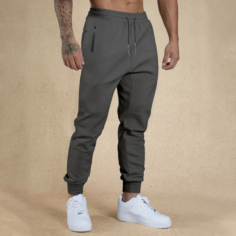 Leichte Jogginghose für Herren, atmungsaktiv, zum Wandern, Joggen, Laufen, Stretch, für Übungen und Workouts, mit Reißverschlusstasche_voghion.com