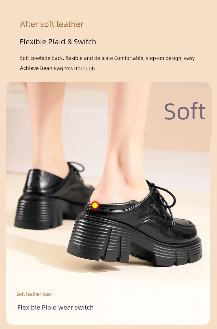Mocasines de plataforma para mujer, recién llegados en 2025, tacón grueso, estilo universitario retro, planos británicos genuinos, primavera y otoño, talla pequeña_voghion.com