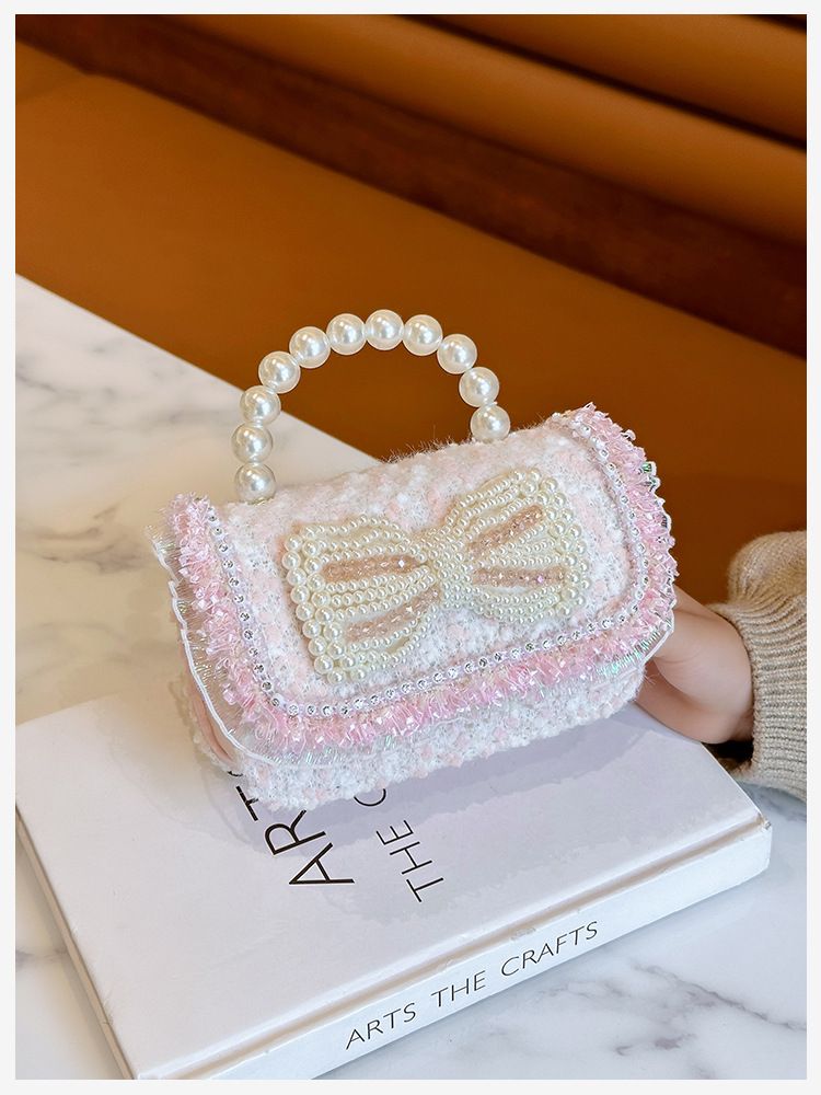 Andralyn Bērnu soma Modes plecu soma karikatūra Pearl Bow Crossbody Bag Mini Princess Zero Wallet_voghion.com