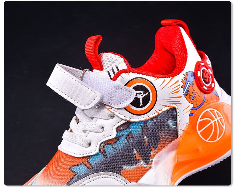 Meninos Primavera Outono Novas Luzes LED Pequenas e Médias Crianças Malha Respirável Basquete Esportes Sapatos Leves Casuais_voghion.com